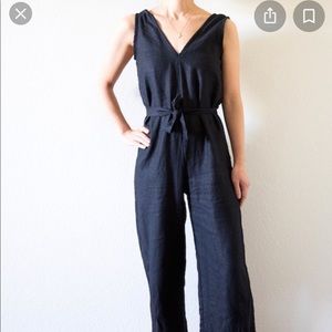 Mara NAVY linen jumpsuit